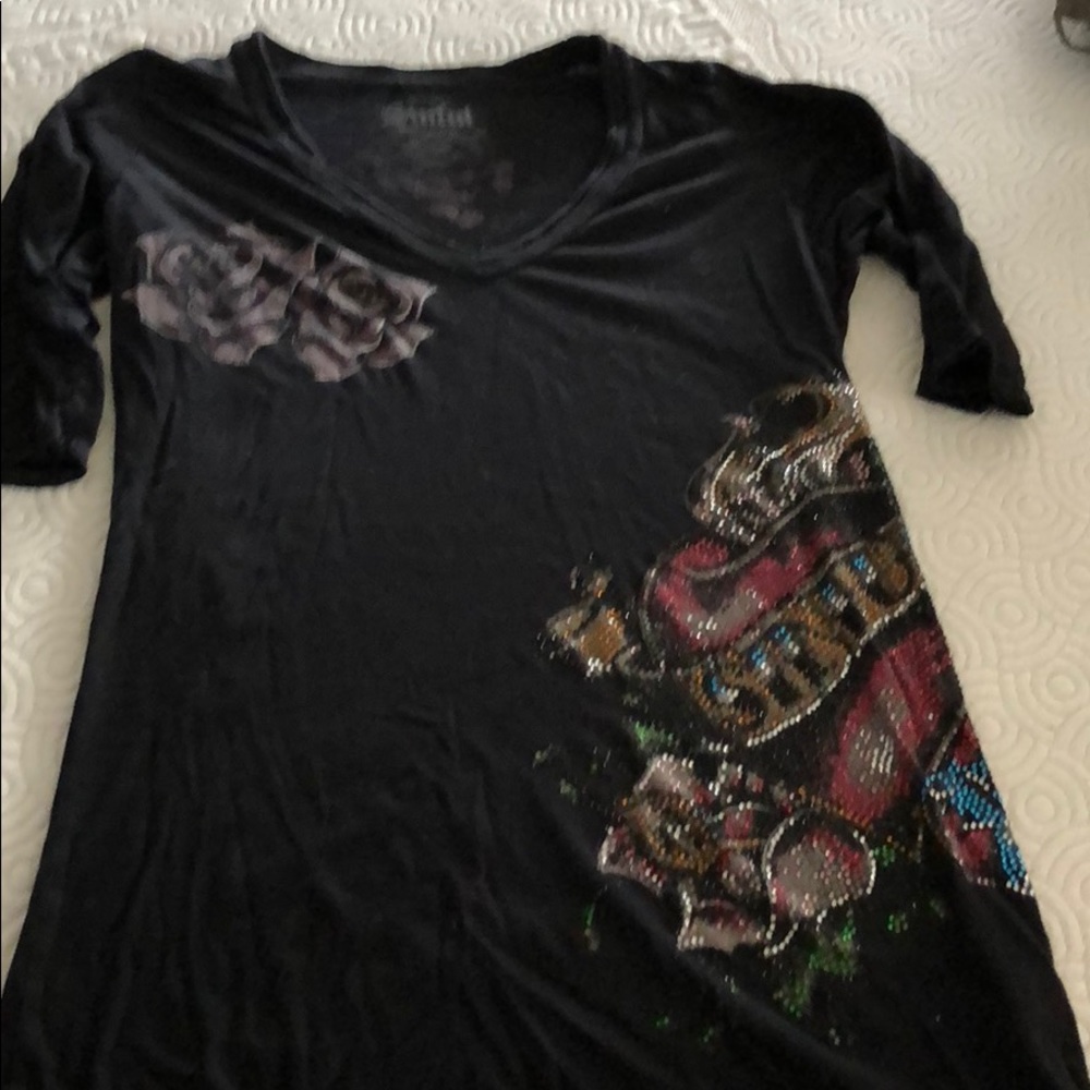 Sinful black sequin 3/4 sleeve shirt!